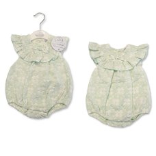 BIS-2120-6240: Baby Girls Jacquard Romper (NB-9 Months)